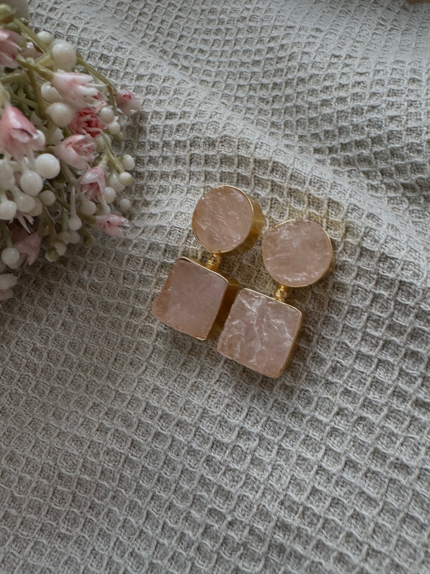 Druzy nude earrings