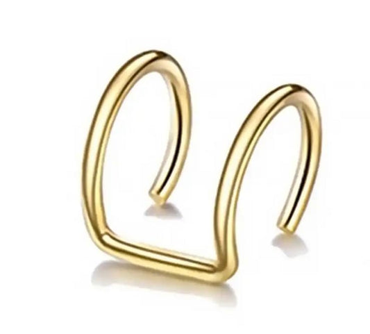 Double Spiral Gold nose ring fake nose ring no piercing required