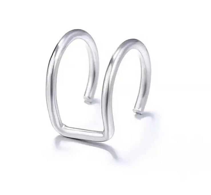 Double nose ring silver fake nose ring no piercing required