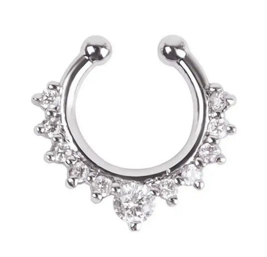 Silver Septum Nose Ring Faux