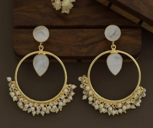 Cluster pearl earrings