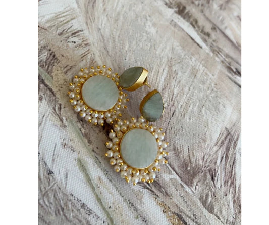 Mint druzy Earrings