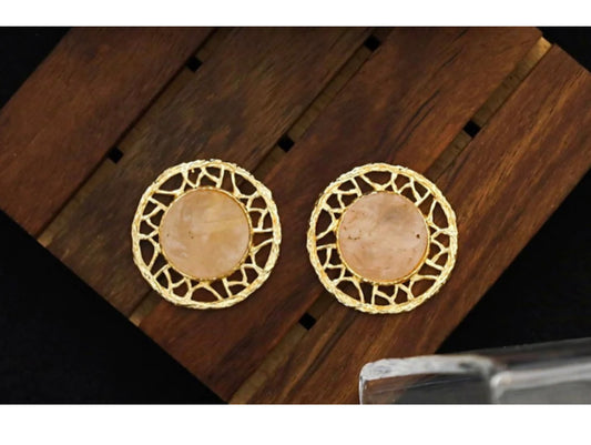 Round stone earrings