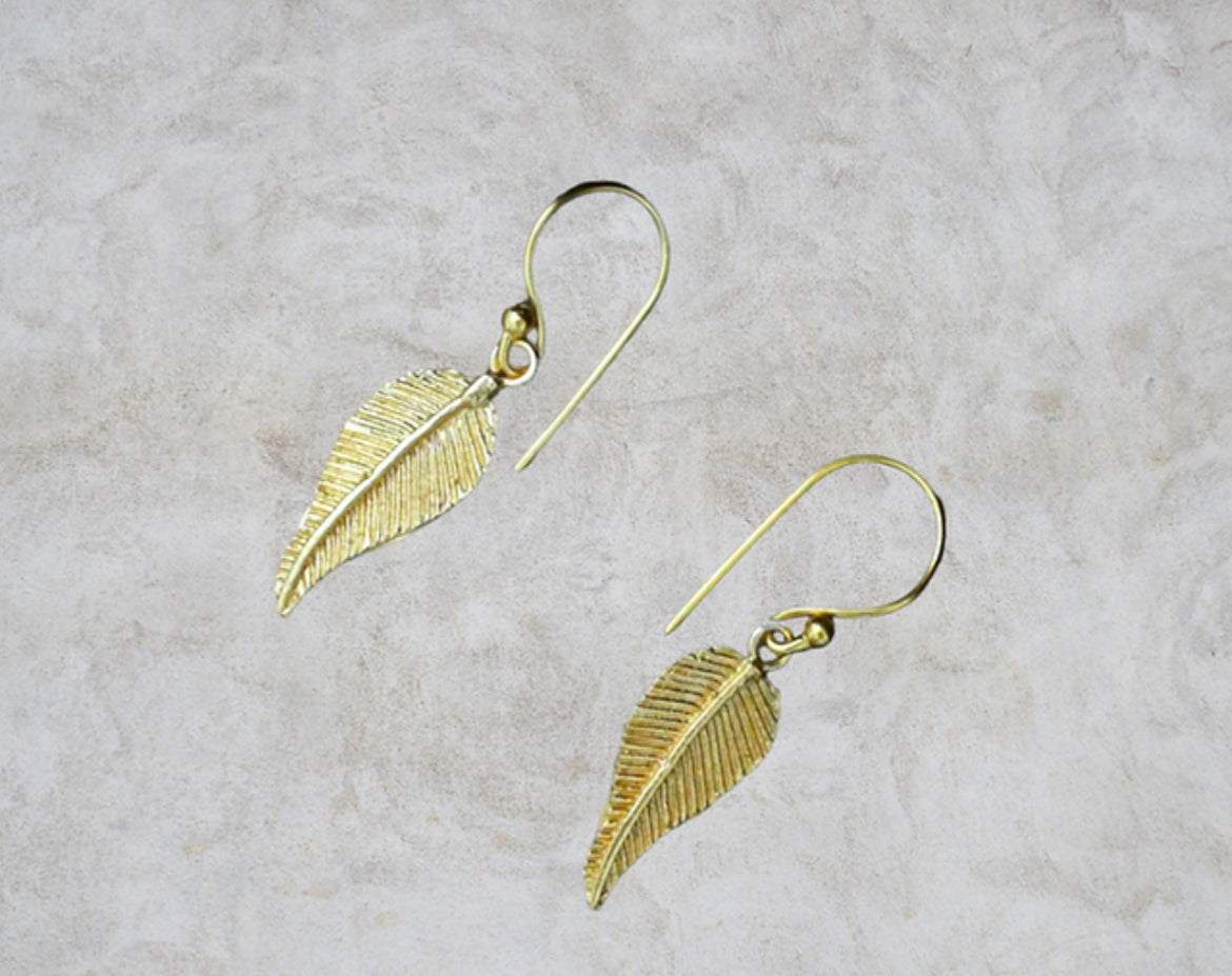 Leaf drop earrings