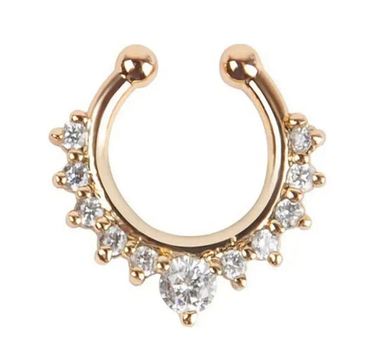 Gold Septum Nose Ring Faux