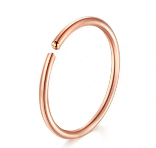 Simple Rose Gold Nose Ring for pierced and non pierced nose